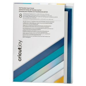 Cricut Échantillonneur A6 de cartes d'insertion de transfert de feuille Joy Blue Lagoon.