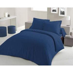 Lovely Home Parure De Couette - 240x260 Cm - 100% Coton - Bleu