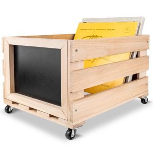 Creative Deco Caisse Bois avec Tableau Noir 46 x 36 x 29 cm (+/- 1 cm) Boîte Rangement