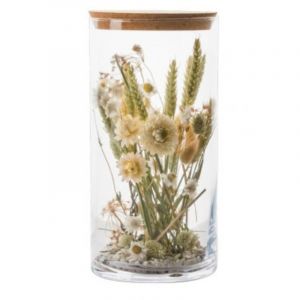 Image de Vase d&eacute;coratif - Fleurs s&eacute;ch&eacute;es - Blanc