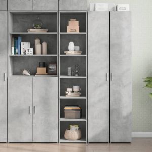 VidaXL Buffet haut gris béton 40x41x185 cm bois d'ingénierie