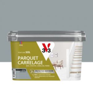 V33 Peinture de r&eacute;novation sol, parquet, carrelage gris galet satin 2L