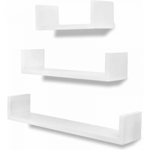 &Eacute;tag&egrave;re armoire meuble design murales 6 pcs blanc Blanc