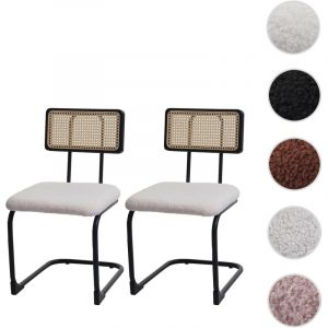 Lot de 2 chaises à piétement luge MENDLER HWC-K88 rose