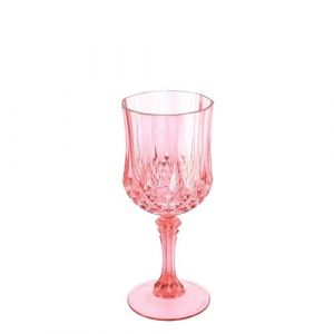 Verre à pied réutilisable vintage 22cl rose - générique 94477