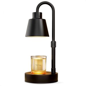Chauffe-bougies - Noir - Lampe &agrave; poser - Br&ucirc;leur de parfum - Br&ucirc;leur d'huile - Lampe chauffe-bougies - Chauffe-cire - Lampe d'ambiance - Noir