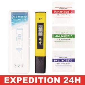 PH Testeur Electronique, Testeur de qualité de l'eau Digital LCD,Fonction D'étalonnage Automatique et 0.00-14.00 Portable PH Mètre N