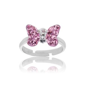 Cleor Bague en Argent 925/1000 et Cristal Multicouleur