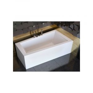 Azura home design Baignoire d'angle DROITE INTIMA 150 ou 160 cm AVEC TABLIER - Dimensions: 150cm