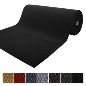 Karat - Tapis de Porte Paillasson d'entrée Hong Kong Noir 80 x 200 cm
