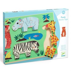 Djeco PUZZLES BOIS : Coucou Tigre - 12 pcs