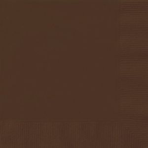 Unique Party 38061 - Serviettes en Papier - 16,5 cm - Marron