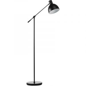 Homcom Lampadaire sur pied salon bureau 40W E27 - hauteur réglable, abat-jour et bras orientable - acier noir