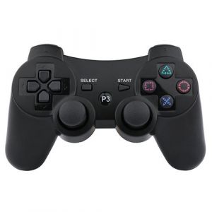 Manette de jeu pour PS3 sans fil noire g&eacute;n&eacute;rique pour Sony PS3 Playstation 3 + c&acirc;ble de chargement noire