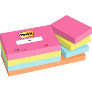 Post-It Notes repositionnables couleurs Poptimistic 38 x 51 mm - bloc de 100 feuilles - Lot de 12