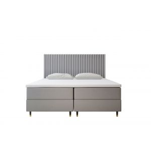 Ensemble sommier et matelas en velours gris 200x200