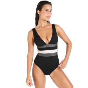Livia Maillot de bain 1 pièce décolleté Nicole sans armatures Naxos Noir - Taille 38