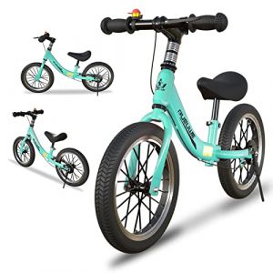 Gaslike Children's Balance Bike 2 Years And 3 4 5 6 Years Without Pedal With Brake, Bell And Kickstand, 14 Inch Rubber Tyres, Up To