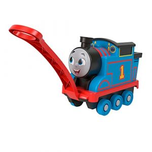 Thomas & Friends Fisher-Price Thomas et ses Amis Locomotive à tirer aux couleurs de Thomas, avec espace de rangement, la locomotive bleue n° 1, Jouet Enfant, Dès 2 ans, HHN32