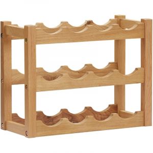 VidaXL Casier à bouteilles 12 bouteilles 47x21x36 cm Bois de chêne