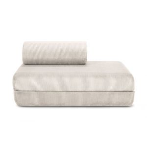 Canapé convertible et modulable 2 places en velours blanc