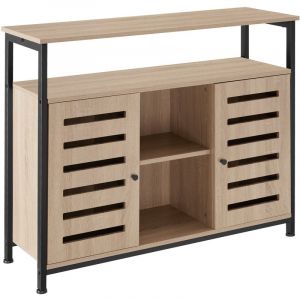 TecTake Buffet Warrington 100x37x82cm - Bois clair industriel, Ch&ecirc;ne Sonoma