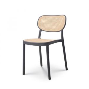 Kosmi Chaise de salle &agrave; manger grise style vintage