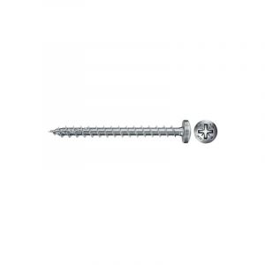 Fischer Vis à bois PowerFast II 4,5x30 Tête cylindrique bombée, empreinte PZ, zingué blanc, filetage total/Boite de 200