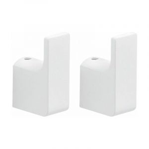 Cintres Pack 2 Pcs Laiton Chromé Blanc Mat - Fixation Par Vis Incluse Giacinto