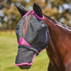 Weatherbeeta Masque anti-mouches pour cheval avec protège oreilles & couvre-nez Comfitec Deluxe Durable