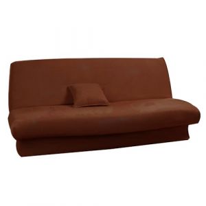Housse de clic clac - ANTONOUSE - Extensible 120-140cm - 190-210cm - Chocolat - Tissu daim