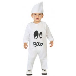 Atosa 55949 -55949-Costume Déguisement Fantôme Blanc, UNISEX, 55949, 12 à 24 mois