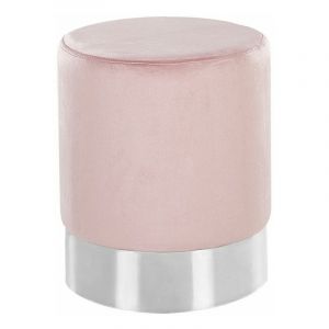 Beliani Pouf en velours rose BRIGITTE