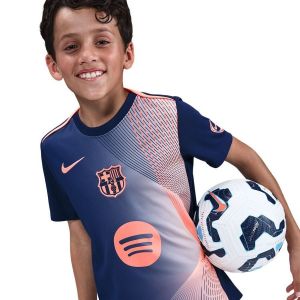 Nike FC Barcelone T-shirt d'Entraînement Dri-FIT Academy Pro Avant-Match 3ème - Bleu Marine/Orange Enfant, pointure X-Small - ['Bleu'] - Taille X-Small
