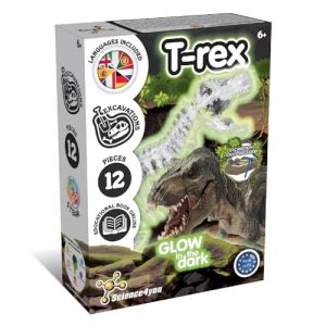 Science4you Excavation de Fossiles T-Rex - Jouet avec des Dinosaures Qui Brille dans l'obscurit&eacute;, Creusez Les Fossiles de Votre T-Rex, Jouets, Jeux, Cadeaux de Dinosaures pour Gar&ccedil;on et Fille 6+ Ans