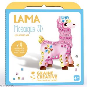 Graine Créative Kit cartes mosaïque 3D - Lama - 4 Cartes