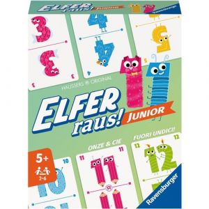Ravensburger-Ravensburger-20760 Cartes 2 à 6 Joueurs, Jeu à partir de 5 Ans pour Enfants et Adultes, Espace des Chiffres 1-20, Elfer Raus Junior 2023, 20947, Multicolore, Einzelpack