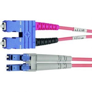 Telegärtner Câble de raccordement fibre optique L00891A0082 [1x SC mâle - 1x LC mâle] 50/125µ Multimode OM4 2 m