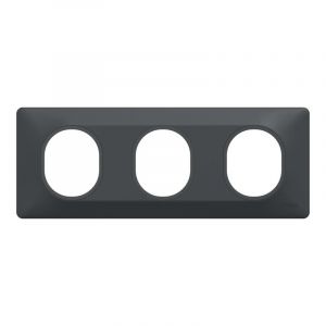 Schneider Electric Plaque de finition triple Ovalis anthracite