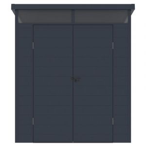 Abri de jardin en r&eacute;sine gris anthracite 3,65 m&sup2; avec plancher - MINARO