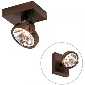 Qazqa Go - Spot mural et plafond - 1 lumière - l 14.6 cm - Bronze - Design - éclairage intérieur - Salon i Chambre i Cuisine i Salle à manger