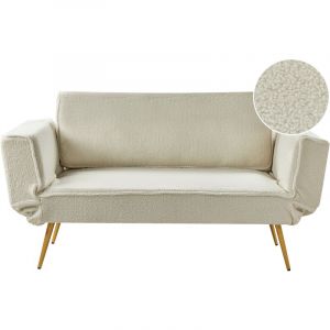 Beliani Canapé-Lit Blanc Cassé Saarela