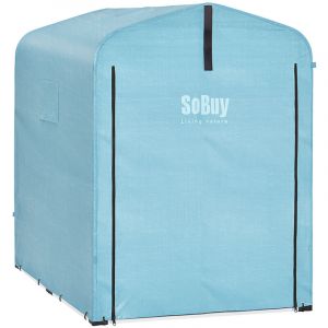 Sobuy Abri de Jardin, Cabane de Jardin Exterieur Imperm&eacute;able, abri Moto avec des Crochets, Garage pour V&eacute;lo et Outils, Abri V&eacute;lo, Rangement et Stockage,