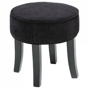 Image de Atmosphera Tabouret Adriel - Velour - Noir