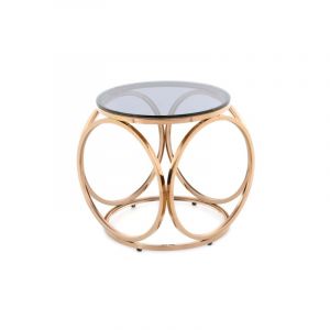 Prix Table d'Ap Design Whitney 42cm Gris & Or Rose