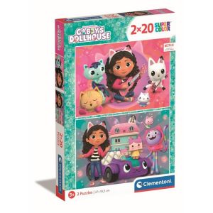 Clementoni Puzzle 2 x 20 pièces Gabby's Dollhouse