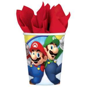 8 Gobelets en carton Super Mario 266 ml