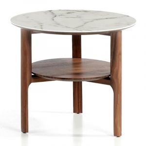 Table d'Ap Bois & Verre "Bosca" 60cm Naturel Prix