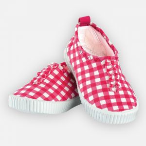Archim&egrave;de Chaussures Julie &agrave; carreaux fuschia