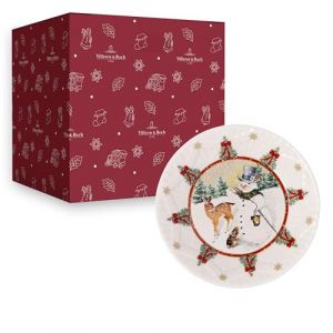 Villeroy & Boch Toy's Fantasy Petit bol de Noël en porcelaine, bol de service avec bonhomme de neige et animaux, bol en céramique, assiette de Noël profonde